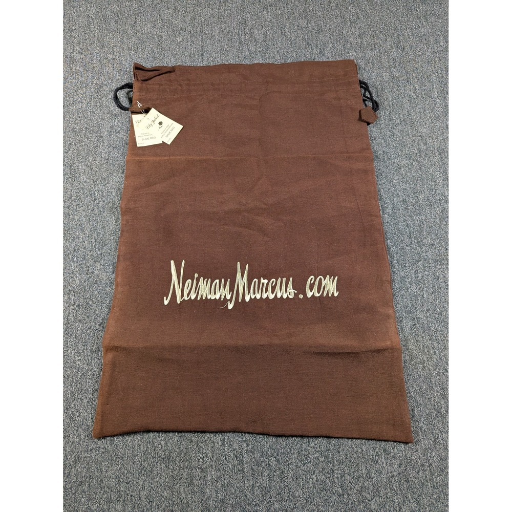 Lily Juliet Neiman Marcus Brown Handmade Shoe Bag Travel Drawstring NWT